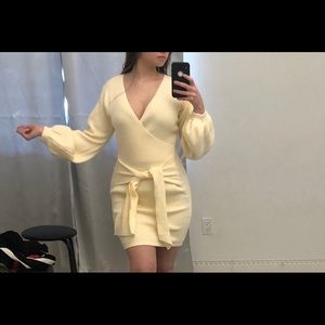 NWOT Fashion Nova Cream Sweater Dress